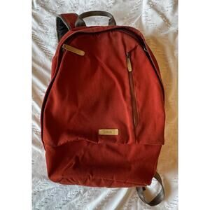 GUC Bellroy backpack rust colored canvas with leather logo